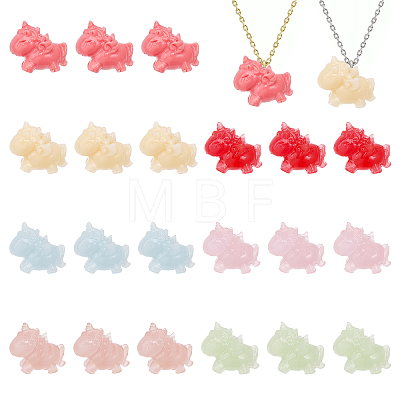 21Pcs 7 Colors Opaque Resin Beads RESI-CA0001-48-1