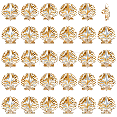 30Pcs 1-Hole Alloy Shank Buttons BUTT-PH0001-80G-1