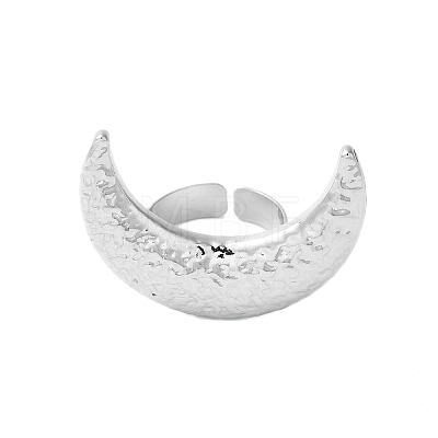 Textured Moon Alloy Open Cuff Rings LS-RJEW-U006-03P-1
