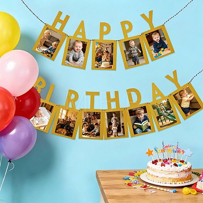 Paper Glitter Happy Birthday Photo Hanging Banner DIY-FZC0002-04C-1