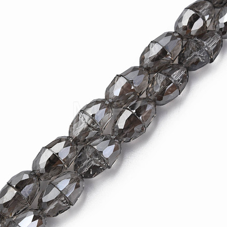 Electroplate Transparent Glass Beads Strands EGLA-N002-35-F01-1