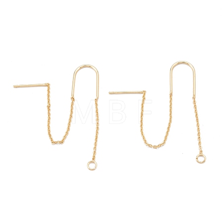 Brass Stud Earring Findings X-KK-K251-03G-1