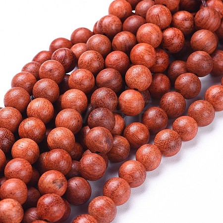 Natural Wood Beads Strands X-WOOD-F008-01-B-1