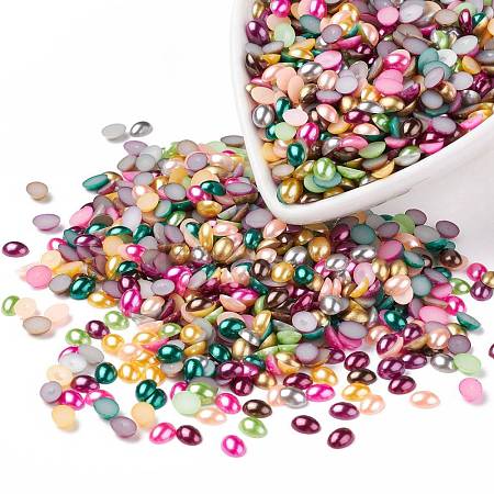 ABS Plastic Imitation Pearl Cabochons SACR-R755-8x6mm-ZM-1