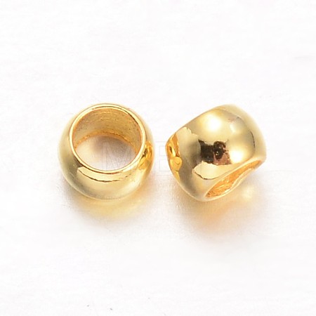 Rondelle Brass Crimp Beads X-KK-L134-32G-1
