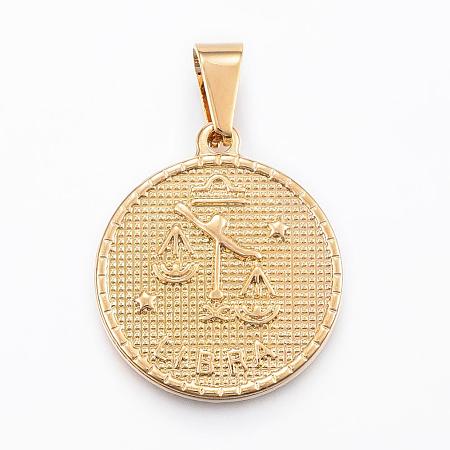 Real 18K Gold Plated 304 Stainless Steel Pendants STAS-H372-01G-1