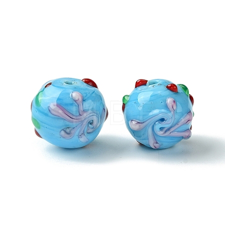 Handmade Bumpy Lampwork Beads FOIL-B001-08E-1
