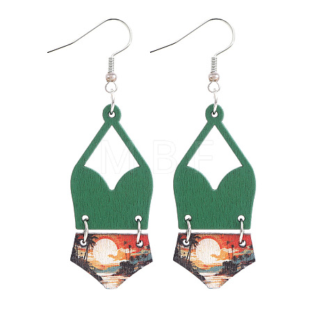 Alloy with Imitation Leather Dangle Earrings FS-WG30D02-14-1