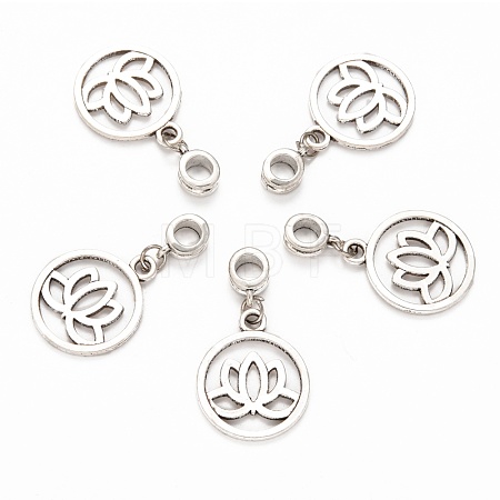 Tibetan Style Alloy Large Hole European Dangle Charms PALLOY-JF00036-1