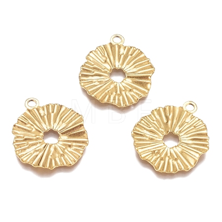 Textured 304 Stainless Steel Pendants X-STAS-G218-04G-1