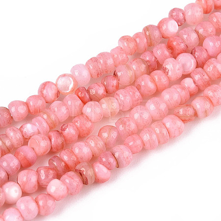 Natural Freshwater Shell Dyed Beads Strands SHEL-T020-29B-06-1