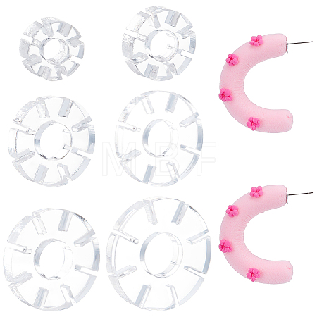 6pcs 6 Size Snowflake Shape Polymer Clay Earring Charms Guide TOOL-BC0002-30-1