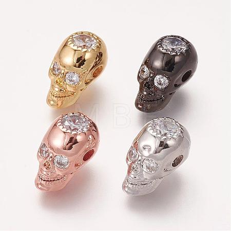 Brass Micro Pave Cubic Zirconia Beads ZIRC-E113-27-1