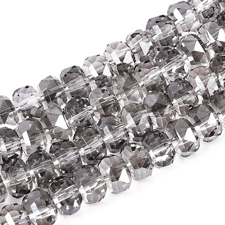 Electroplate Transparent Glass Beads Strands X-EGLA-N022-04A-D02-1