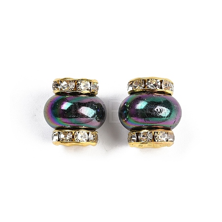 Resin Beads with Brass Rhinestone Rondelle KK-H490-05G-09-1