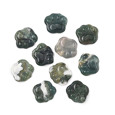 Natural Moss Agate Carved Cabochons G-I395-A05-1