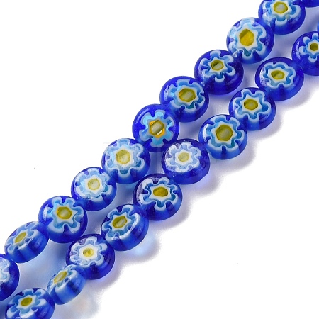 Handmade Millefiori Lampwork Beads Strands LAMP-G164-11B-1