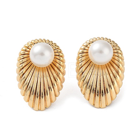 Rack Plating Brass Teardrop Stud Earrings EJEW-M229-02G-1