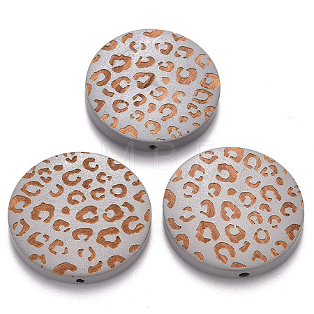 Painted Natural Wood Beads WOOD-N006-07M-1
