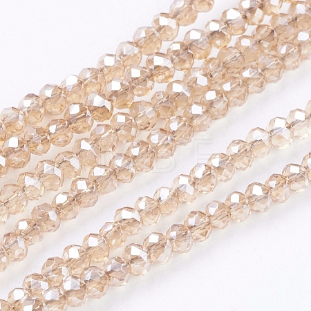Electroplate Glass Beads Strands EGLA-J025-F16-1