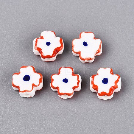 Handmade Porcelain Beads PORC-N012-15F-1