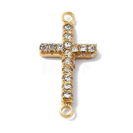 Ion Plating(IP) 304 Stainless Steel Crystal Rhinestone Connector Charms STAS-Z065-02G-04-1