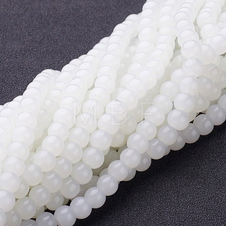 Imitation Jade Glass Beads Strands X-GMR6mmC26-1