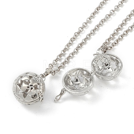 Brass with Rhinestone Pendant Necklaces NJEW-G089-03E-P-1