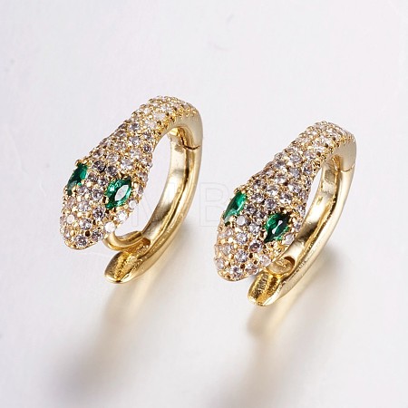 Brass Micro Pave Cubic Zirconia Hoop Earrings EJEW-F134-01G-1