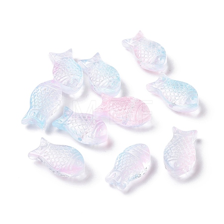 Transparent Spray Painted Glass Beads GLAA-I050-10H-1