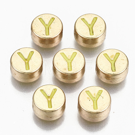 Alloy Enamel Beads ENAM-S122-029Y-RS-1