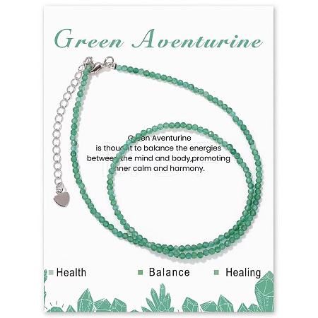 2MM Synthetic Gemstone Faceted Round Beaded Necklaces for Women NC9294-4-1
