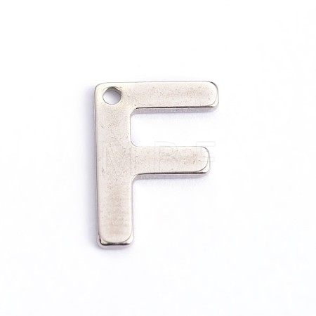 Tarnish Resistant 304 Stainless Steel Letter Charms STAS-O072-F-1