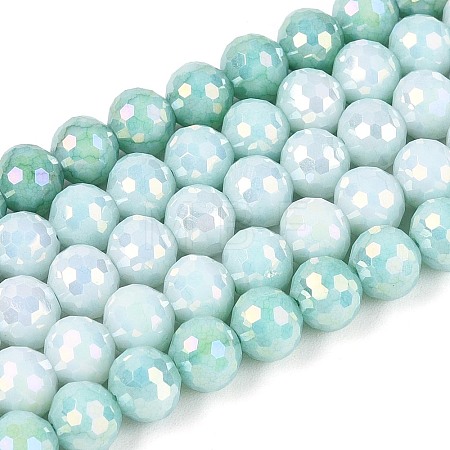 Anti-Tarnish Electroplate Glass Beads Strands GLAA-N056-6mm-02-1