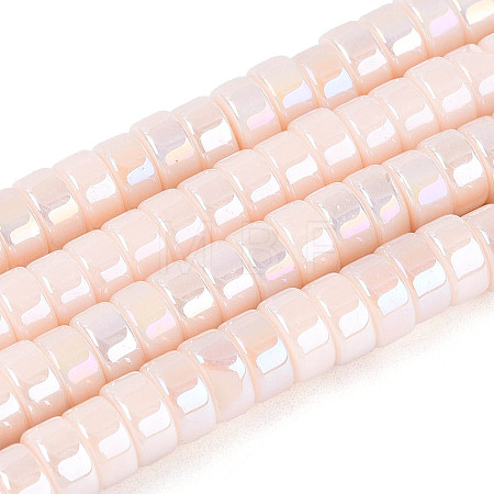 AB Color Plated Opaque Glass Beads Strands LS-GLAA-T026-3x6mm-P11-1