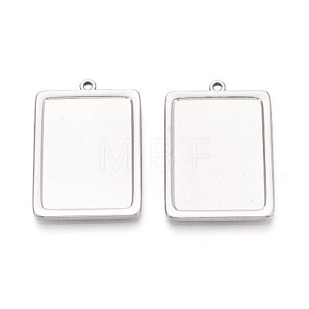 304 Stainless Steel Pendant Cabochon Settings STAS-N108-77P-1
