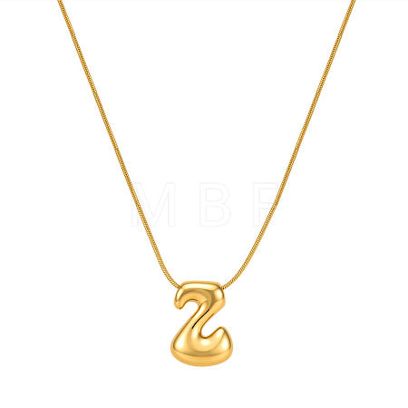 304 Stainless Steel Alphabet Pendant Necklaces for Men and Women GP1122-26-1