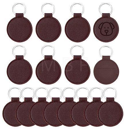 16Pcs PU Imitation Leather Keychains KEYC-DC0001-46-1