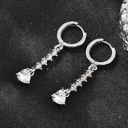Brass Micro Pave Cubic Zirconia Hoop Dangle Earrings KK-CBA8324-07P-02-1