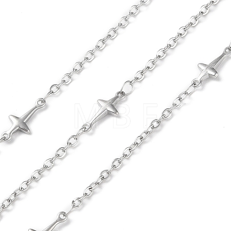 Tarnish Resistant 304 Stainless Steel Cross Link Chains CHS-G027-10P-1