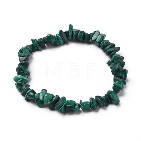 Natural Malachite Chip Beads Stretch Bracelets BJEW-JB05765-04-1