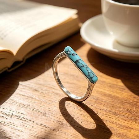 Bohemian Zinc Alloy with Turquoise Finger Rings for Women NU1994-3-1