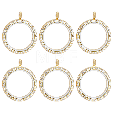 6Pcs Alloy Magnetic Locket Pendants FIND-ME0003-67G-1