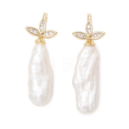 Baroque Natural Nucleated Keshi Pearl Pendants PALLOY-JF05192-1