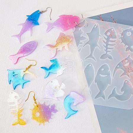 Fish Ocean Theme DIY Pendant Silicone Molds DIY-G102-01D-1