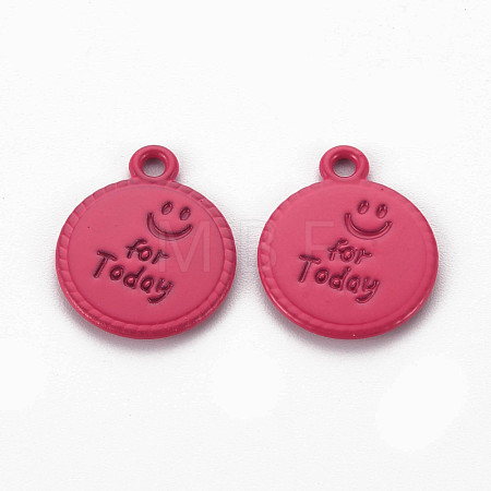 Spray Painted Alloy Pendants PALLOY-Q433-030G-RS-1