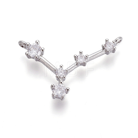 Brass Micro Pave Cubic Zirconia Pendants ZIRC-F099-20P-08-1