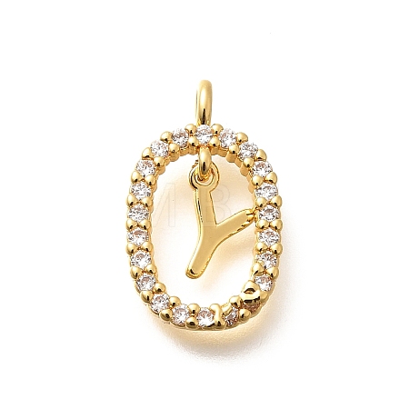 Brass Micro Pave Cubic Zirconia Pendants ZIRC-P123-01G-Y01-1