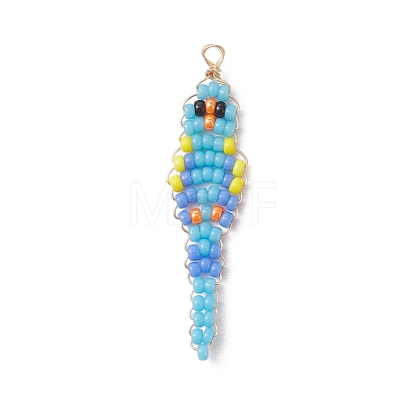 Glass Seed Beaded Pendants PALLOY-MZ01239-03-1
