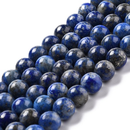 Natural Lapis Lazuli Round Beads Strands G-I181-09-8mm-1